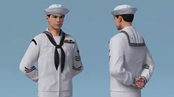 Asian Sailor US Navy Standing Pose 3D model