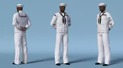 Black Man US Navy Sailor Rigged 3D model