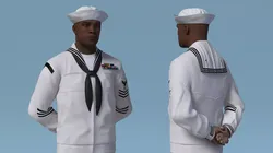 Black Man US Navy Sailor Standing Pose 3D model