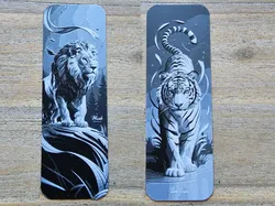 Conjunto de marcapáginas, Ilustración de papel recortado de león y tigre - Modelo de impresión 3D gratuito