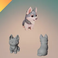 Cute Corgi Puppy – 3D Printable Dog STL + GLB Model