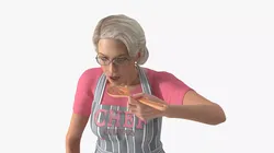 Elderly Female Chef with Apron Rigged for Maya 3D model