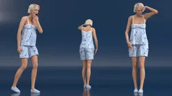 Elderly Woman in Sleepwear Rigged for Maya 3D model