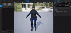 FemaleTactical Soldier Fully Rigged with Blendshapes UE5 Project Low-poly 3D model