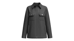 Girls Black Denim Jacket With Pockets 3D model