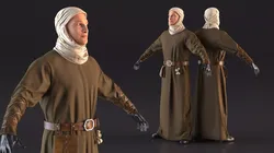 Historical Middle Eastern Male Character Rigged 3D model