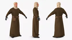 Historical Middle Eastern Male Character Rigged for Cinema 4D 3D model