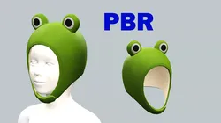 Kids Cartoon Frog Hat Fedora Green Low Poly 3D Model Low-poly 3D model