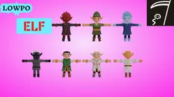 LOWPO Low Poly Elf Characters Pack Game Ready Low-poly 3D model