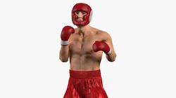 Male Boxer in Gear Rigged for Cinema 4D 3D model