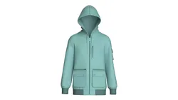 Men Full-Zip Hooded Jacket With Multi Pockets 3D model