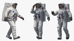 NASA Astronaut Suit A7L with Male Figure Rigged for Maya 3D model