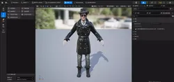 Rigged Realistic Man in Black Leather Coat Fedora Hat UEProject Low-poly 3D model