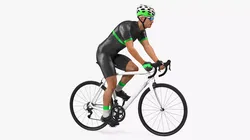 Road Cyclist in Action Rigged 3D model
