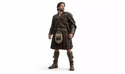 Scottish Highland Warrior Traditional Kilt Outfit Character 3D model