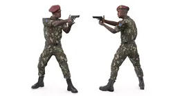Somali Soldier with Gun 3D model
