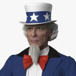 Uncle Sam Character A-Pose 3D model
