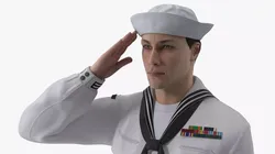 US Navy Sailor Salutes 3D model