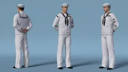 US Navy Sailor Standing Pose 3D model