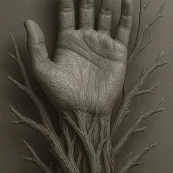 Veined Hand with Branch Arm - Organic Fusion STL