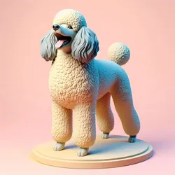 1236 Laughing Poodle Totem - Full-Body Colorful 3D Model, pug, dachshund, poodle, rooster, dog, dogue, beagle, peacock, lion, fox, bull terrier, pomeranian, galgo, wolf, doberman pinscher, newfoundland, decorative, crocodile