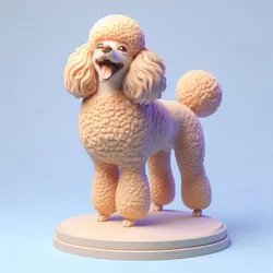 1237 Laughing Poodle Totem - Full-Body Colorful 3D Model, pug, dachshund, poodle, rooster, dog, dogue, beagle, peacock, lion, fox, bull terrier, pomeranian, galgo, wolf, doberman pinscher, newfoundland, decorative, crocodile
