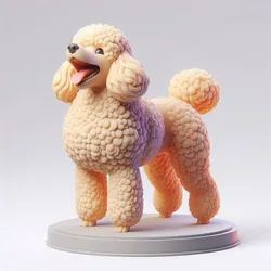 1238 Laughing Poodle Totem - Full-Body Colorful 3D Model, pug, dachshund, poodle, rooster, dog, dogue, beagle, peacock, lion, fox, bull terrier, pomeranian, galgo, wolf, doberman pinscher, newfoundland, decorative, crocodile