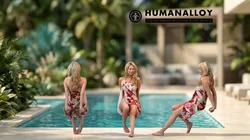 Adult Caucasian woman crouching and relaxing in summer casual 3D model