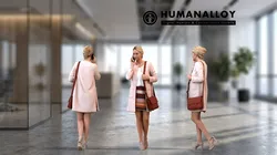 Adult Caucasian woman walking while calling 3D model