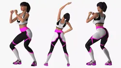 Athletic Woman in Fitness Outfit Rigged 3D model