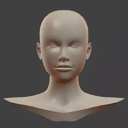 Base Female Head Mesh 3D model