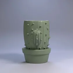 Cute Cactus Pen Holder – Pencil Holder - Smiling Succulent Desk Organizer, Home Decor STL File, 3D STL Digital Download, Gift Idea