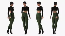 Fashionable Female Rigged for Maya Low-poly 3D model