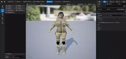 Female Desert Tactical  Character Fully Rigged with UE5 Project Low-poly 3D model