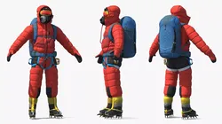 Fully Equipped Alpine Mountaineer 3D model