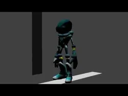 Low-Poly-Hi-Res-Mechanim alien leg Low-poly 3D model