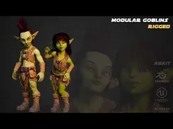 Modular Goblin Characters - Male and Female Low-poly 3D model