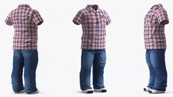 Plaid Casual Outfit for Dwarf Man 3D model