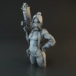 Woman with Giant Gun
