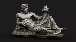 ancient marble monument frontal scan PBR photogrammetry Low-poly 3D model