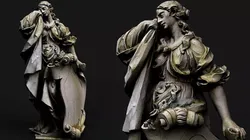 ancient roman statue stone monument PBR photogrammetry Low-poly 3D model