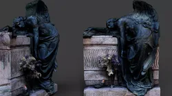 angel monument ancient tomb front scan PBR photogrammetry Low-poly 3D model