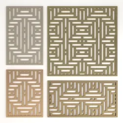 Arabic Islamic pattern decorative gold plaster 3D model