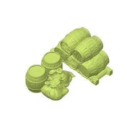 Barrels on a Pallet Barrels and sacks