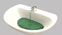 bathroom sink with water 3D model
