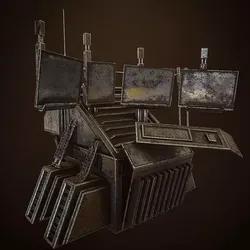 Broken futuristic computer  Low-poly 3D model