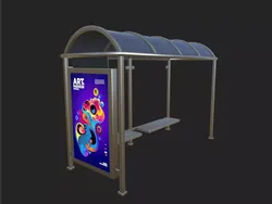 Bus Stop  Low-poly 3D model
