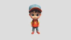 cartoon boy in casual clothes
