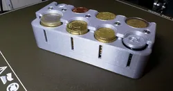 Euro coin dispenser with screws