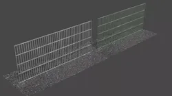 Metal Fence Low-poly 3D model